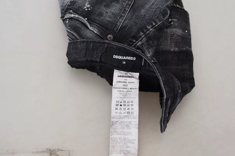 Dsquared² Black Checkered High Waist A-line Denim Mini Skirt - Retail Flare