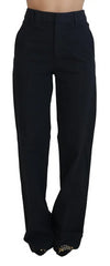 Dsquared² Black Checkered High Waist Straight Pants - Retail Flare