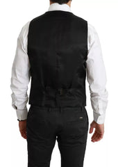 Dolce & Gabbana Black Wool Stretch Waistcoat Formal Dress Vest - Retail Flare