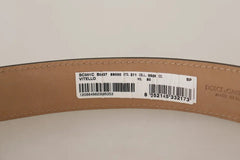 Dolce & Gabbana Black Leather Gold Metal Logo Engraved Buckle Belt - Retail Flare