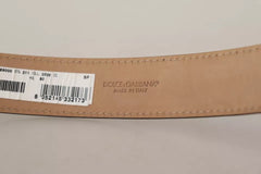 Dolce & Gabbana Black Leather Gold Metal Logo Engraved Buckle Belt - Retail Flare