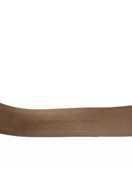 Dolce & Gabbana Black Leather Gold Oval Metal Buckle Belt - Retail Flare