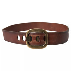Dolce & Gabbana Brown Leather Gold Metal Buckle Women Belt - Retail Flare