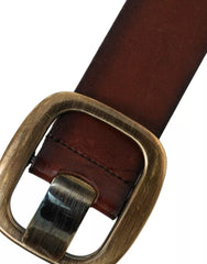 Dolce & Gabbana Brown Leather Gold Metal Buckle Women Belt - Retail Flare