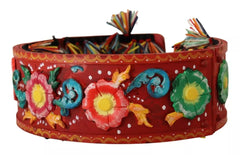 Dolce & Gabbana Multicolor Floral Wide Waist Carretto Belt - Retail Flare