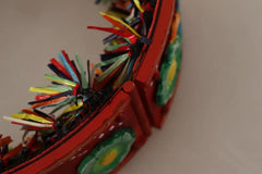 Dolce & Gabbana Multicolor Floral Wide Waist Carretto Belt - Retail Flare