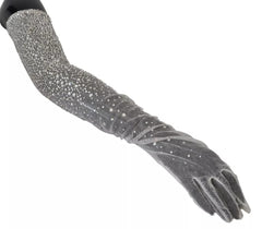 Dolce & Gabbana White Crystal Elbow Length Cotton Tulle Gloves - Retail Flare