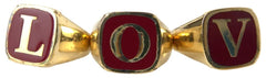 Dolce & Gabbana Gold Brass LOVE Enamel Set of 3 Ring - Retail Flare
