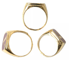 Dolce & Gabbana Gold Brass LOVE Enamel Set of 3 Ring - Retail Flare