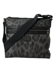 Dolce & Gabbana Gray Leopard PVC Leather Messenger Cross Body Bag - Retail Flare