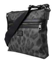 Dolce & Gabbana Gray Leopard PVC Leather Messenger Cross Body Bag - Retail Flare