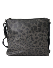 Dolce & Gabbana Gray Leopard PVC Leather Messenger Cross Body Bag - Retail Flare
