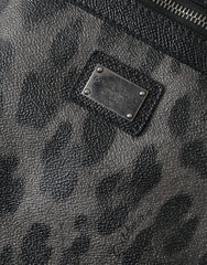 Dolce & Gabbana Gray Leopard PVC Leather Messenger Cross Body Bag - Retail Flare