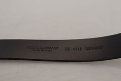 Dolce & Gabbana Black Leather Metal #DG Logo Buckle Belt - Retail Flare