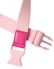 Dolce & Gabbana Pink Canvas Stretch Plastic Buckle Women Belt - Retail Flare