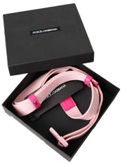 Dolce & Gabbana Pink Canvas Stretch Plastic Buckle Women Belt - Retail Flare
