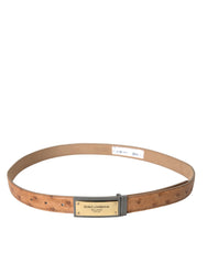 Dolce & Gabbana Beige Leather Gold Logo Engraved Buckle Belt - Retail Flare