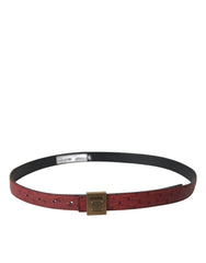 Dolce & Gabbana Brown Leather Square Metal Buckle Belt - Retail Flare