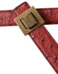 Dolce & Gabbana Brown Leather Square Metal Buckle Belt - Retail Flare