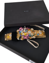 Dolce & Gabbana Multicolor Embellished Floral Crystal Wide Waist Belt - Retail Flare