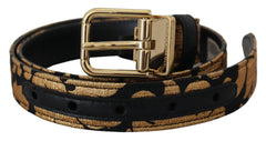 Dolce & Gabbana Multicolor Jacquard Leather Logo Buckle Belt - Retail Flare