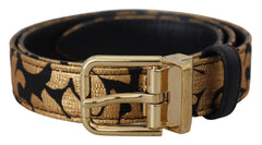 Dolce & Gabbana Multicolor Jacquard Leather Logo Buckle Belt - Retail Flare