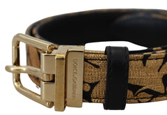 Dolce & Gabbana Multicolor Jacquard Leather Logo Buckle Belt - Retail Flare