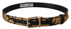 Dolce & Gabbana Multicolor Jacquard Leather Logo Buckle Belt - Retail Flare