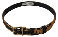 Dolce & Gabbana Multicolor Jacquard Leather Logo Buckle Belt - Retail Flare
