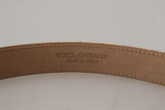 Dolce & Gabbana Pink Jaquard DG Logo Gold Metal Buckle Belt - Retail Flare