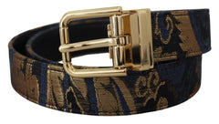 Dolce & Gabbana Multicolor Jacquard Leather Logo Buckle Belt - Retail Flare
