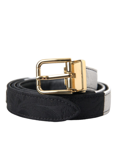 Dolce & Gabbana Black White Patchwork Gold Metal Buckle Belt - Retail Flare