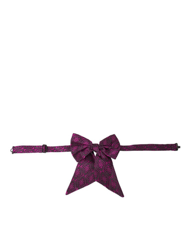 Dolce & Gabbana Purple Ribbon Silk Adjustable Neck Men Bow Tie Dolce & Gabbana Retail Flare