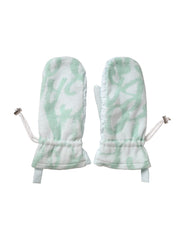 Dolce & Gabbana White Nylon Fleece Wrist Length Mitten Gloves - Retail Flare