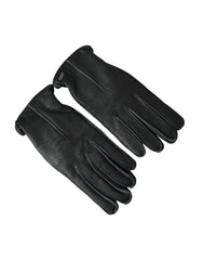 Dolce & Gabbana Black Deer Leather Wrist Length Gloves - Retail Flare