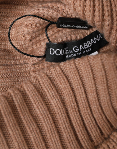 Dolce & Gabbana Brown Solid Knitted Fur Ball Winter Beanie Hat - Retail Flare