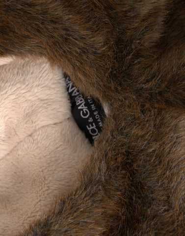 Dolce & Gabbana Brown Deer Faux Fur Whole Head Hat - Retail Flare