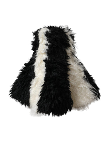 Dolce & Gabbana Black White Stripes Mohair Fur Bucket Hat - Retail Flare