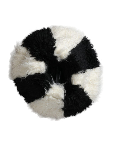 Dolce & Gabbana Black White Stripes Mohair Fur Bucket Hat - Retail Flare
