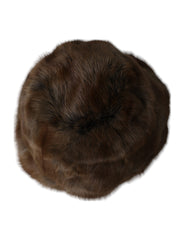 Dolce & Gabbana Brown Weasel Fur Womens Cashmere Hat Beanie - Retail Flare