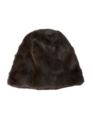 Dolce & Gabbana Brown Weasel Fur Womens Cashmere Hat Beanie - Retail Flare