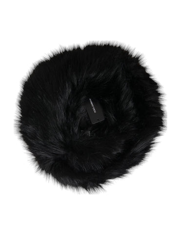 Dolce & Gabbana Black Faux Fur Womens Bucket Hat - Retail Flare