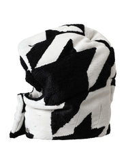 Dolce & Gabbana Black White Wool Whole Head Wrap Hat - Retail Flare