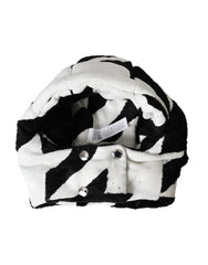 Dolce & Gabbana Black White Wool Whole Head Wrap Hat - Retail Flare