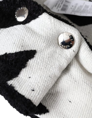Dolce & Gabbana Black White Wool Whole Head Wrap Hat - Retail Flare