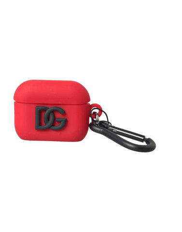 Dolce & Gabbana Red Silicone Rubber Logo Embossed Airpods Case - Retail Flare