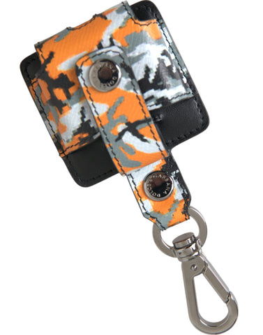 Dolce & Gabbana Multicolor Camouflage Print Leather Metal Airpods Case - Retail Flare