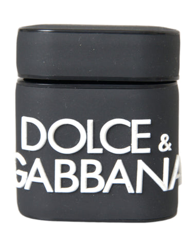 Dolce & Gabbana Black White Silicone Embossed Logo Airpods Case - Retail Flare