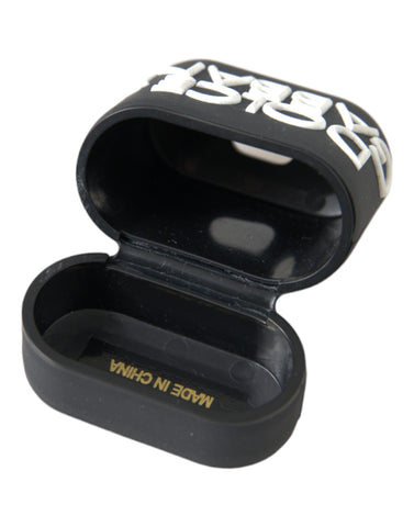 Dolce & Gabbana Black White Silicone Embossed Logo Airpods Case - Retail Flare