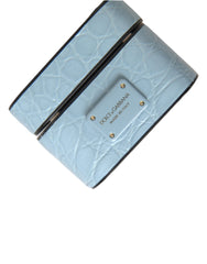 Dolce & Gabbana Light Blue Leather Metal Logo Plaque Airpods Case - Retail Flare